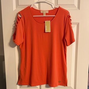 Michael Kors Vibrant Orange Short Sleeve Top
